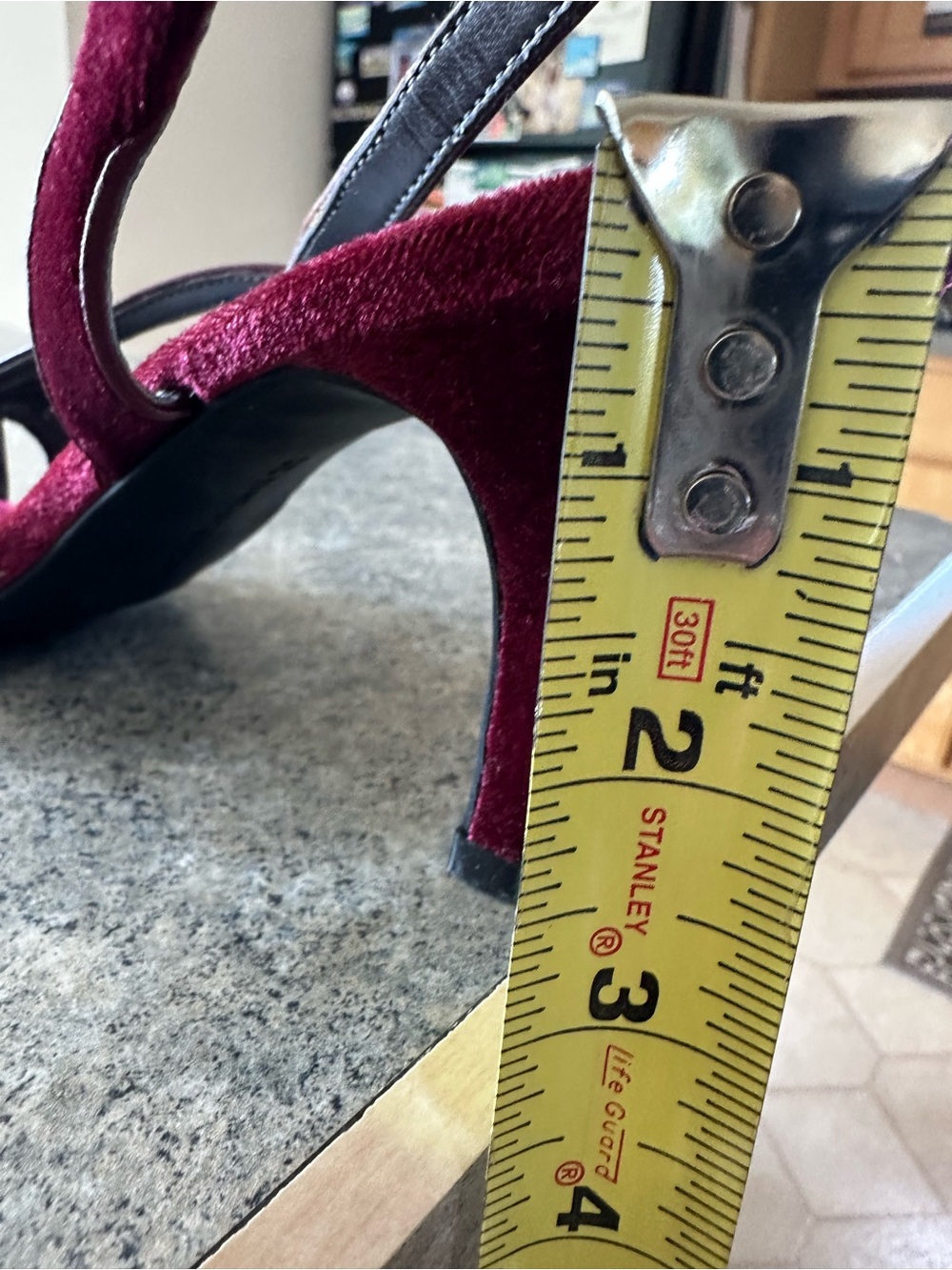 Naturalizer Burgundy Velvet Strappy Slingback Heels - Size 9.5 - Picture 5 of 5